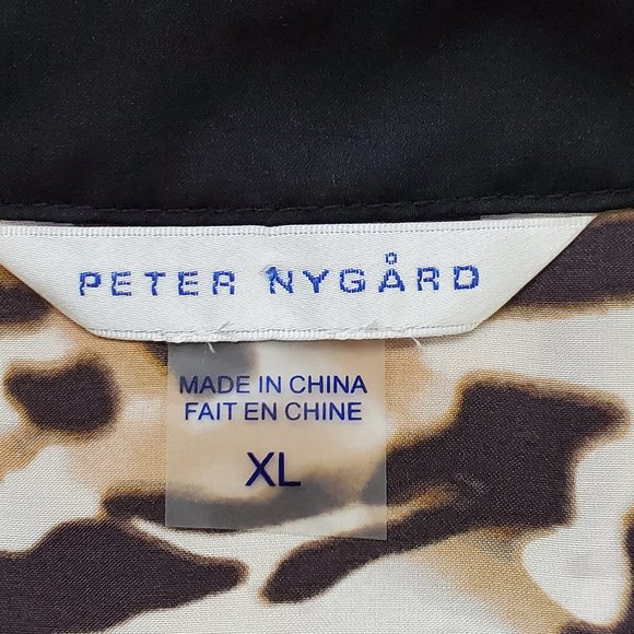 Peter Nygard Style #1216Z610 Animal Tiger Print Stud Detail Top NEW NWT Size XL - Picture 9 of 13